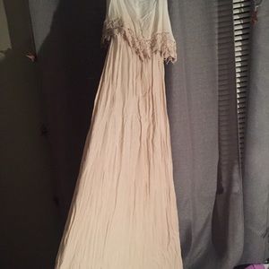 White and pink maxi dress